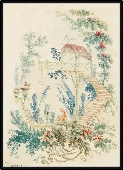 Картина Орнаментальный дизайн от «Новый набор китайских арабских тетрадей для дизайнеров и художников», № 1, Inventes и рисунки Жана Пиллемента. Могилы Анны Аллен.