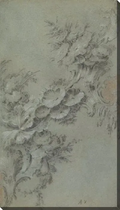 Картина Дизайн с цветами и украшениями рокайля