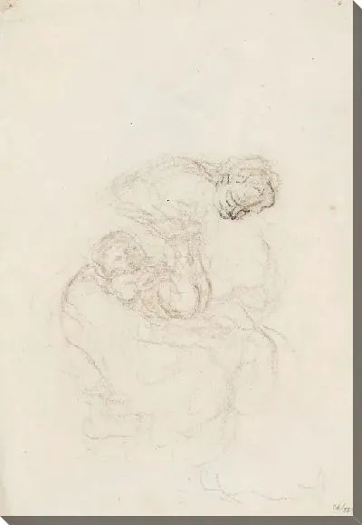 Картина Женщина моет ребенка