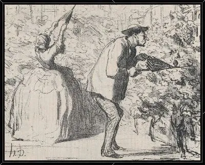 Картина Виноградная лоза страдает ... серная лоза из Croquis d'Été, опубликованная в Le Charivari, 12 августа 1857 г.