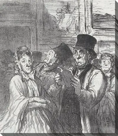 Картина Перед картинами г-на Густава Моро из «Выставочных зарисовок», опубликованных в «Чаривари» 3 июня 1864 г.