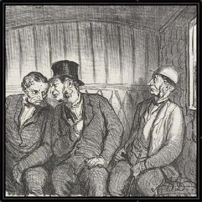 Картина Похоже, они планируют заговор ... из «На поезде», опубликованного в «Чаривари» 20 августа 1864 года.