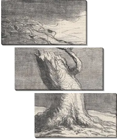 Картина Бедная Франция ... ствол был поражен молнией, но корни держатся крепко из "Новостей дня", опубликованных в "Чаривари", 1 февраля 1871 г.