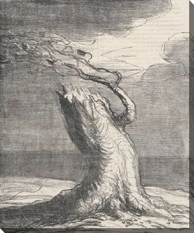 Картина Бедная Франция ... ствол был поражен молнией, но корни держатся крепко из "Новостей дня", опубликованных в "Чаривари", 1 февраля 1871 г.