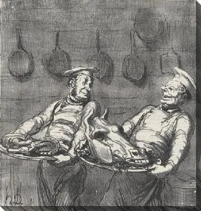 Банкет из конины, из «Новостей дня», опубликованный в Le Charivari, 29 марта 1865 г.