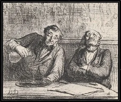 Картина Абсент: первый бокал, шестой бокал из «Китайского Парижа», опубликованный в «Чаривари», 22 декабря 1863 г.