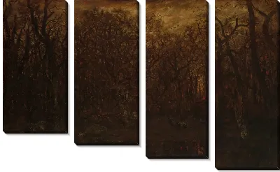 Лес зимой на закате