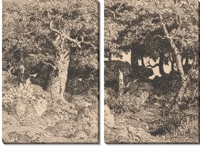 Картина Каменные дубы №2