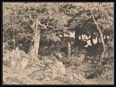 Картина Каменные дубы №2