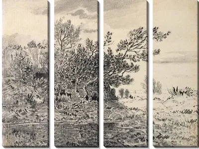 Картина Пейзаж с прудом