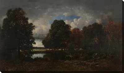 Картина Озеро в лесу №6