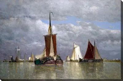 Картина Парусники вблизи Дордрехт (Ships lying near Dordrecht)