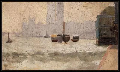 Туман, набережная Темзы