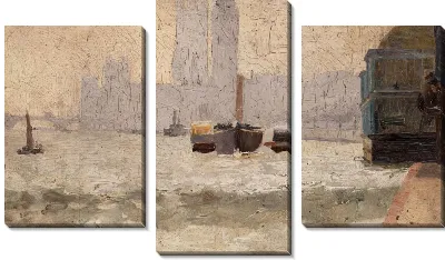 Туман, набережная Темзы