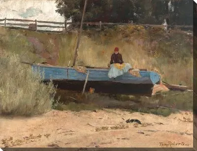 Картина Лодка на пляже, Квинсклифф.