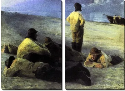 Картина Рыбаки на берегу (Fishermen on the Beach)