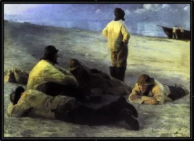 Картина Рыбаки на берегу (Fishermen on the Beach)