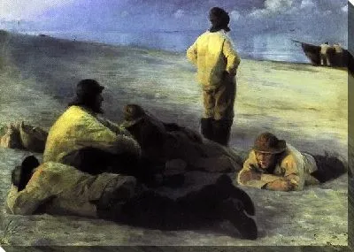 Картина Рыбаки на берегу (Fishermen on the Beach)
