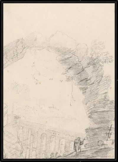 Картина Понте Делле Торри, видимый сквозь арку