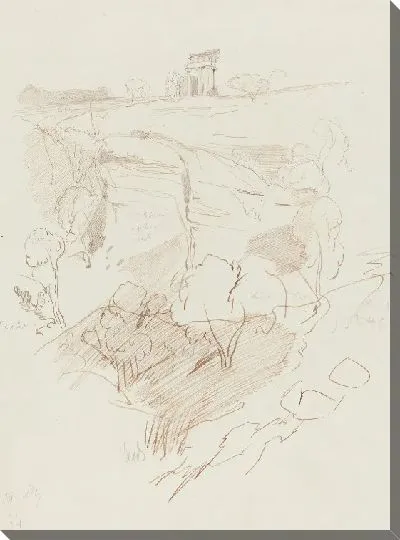 Картина Разрушенный храм на холме