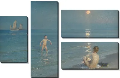 Картина Мальчики купаются в Скагене. Летний вечер 