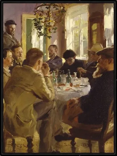 Картина Обед артистов в отеле Brøndum's 