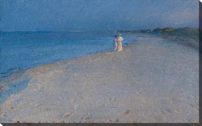 Картина Летний вечер на Южном пляже, Скаген. Энн Арчер и Мари Кройер 