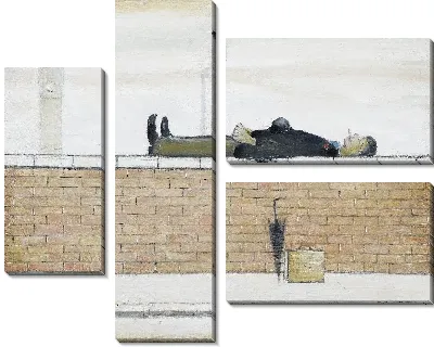 Человек лежал на стене 