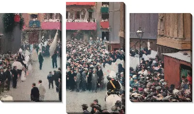 Процессия Корпус-Кристи, покидающая церковь Санта-Мария-дель-Мар 