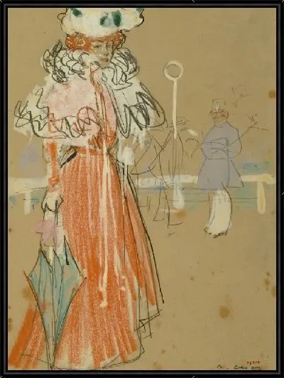 Картина Женская фигура в красном 