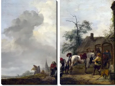 Картина Подкованная лошадь (A Horse being Shod outside a Village Smithy)