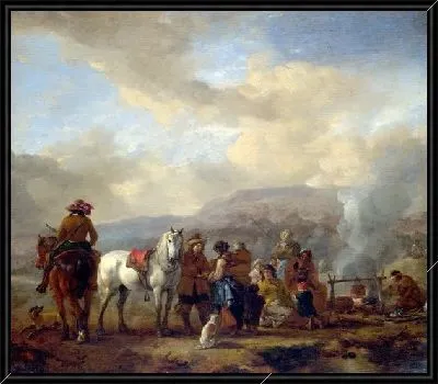Два всадника в цыганском таборе (Two Horsemen at a Gipsy Encampment)