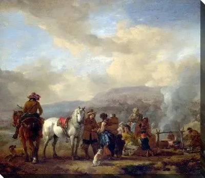 Два всадника в цыганском таборе (Two Horsemen at a Gipsy Encampment)