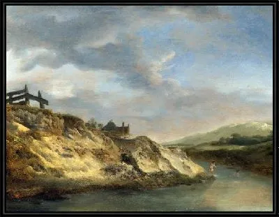 Картина Река в дюнах (A Stream in the Dunes, with Two Bathers)