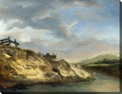 Картина Река в дюнах (A Stream in the Dunes, with Two Bathers)