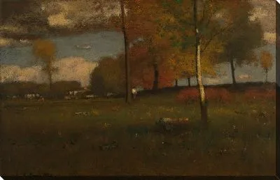 Картина Около деревни, октябрь 