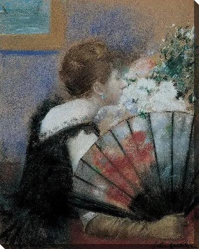 Картина Женщина дышит цветами 