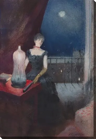 Картина Стоящая женщина с веером 