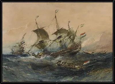 Картина Голландские корабли в шторм 