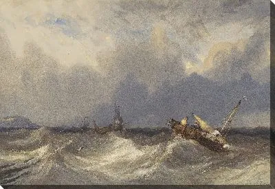 Картина Рыбацкие лодки, брошенные перед бурей 