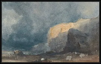 Около Вентнора - прибрежный пейзаж с темным небом 