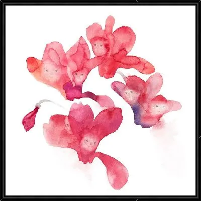 Дети среди цветов цикламена