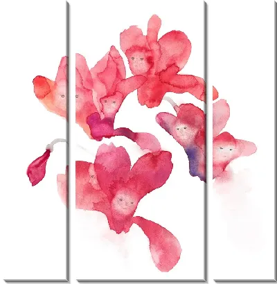 Дети среди цветов цикламена