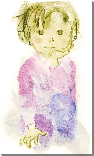 Картина Мальчик сидит с поднятым коленом 