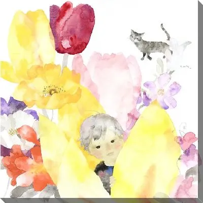 Картина Мальчик среди тюльпанов 