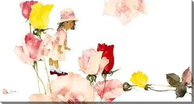 Картина Девушка и розы 