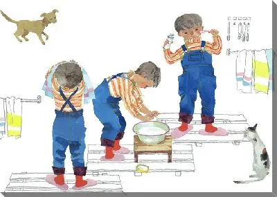 Картина Мальчик умывает лицо 