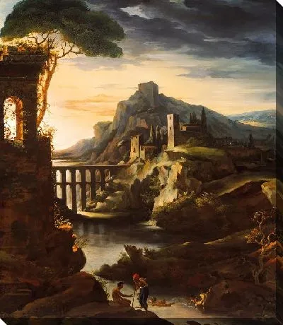 Вечер: пейзаж с акведуком 