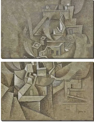 Картина Дома в сухом ландшафте 