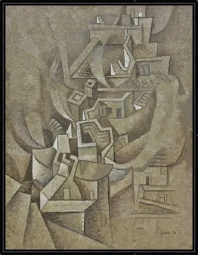 Картина Дома в сухом ландшафте 